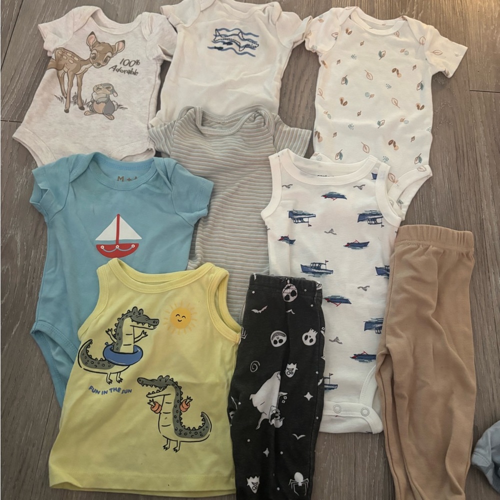 Assorted Baby Onesies and Pants Set